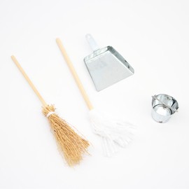 Mllxon Miniature Dollhouse Cleaning Set,Mini Mop and Bucket Set Dollhouse Decoration Dollhouse Accessories