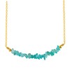 TGH Natural Blue Apatite Chips Bar Necklace, Energy Healing Crystals,