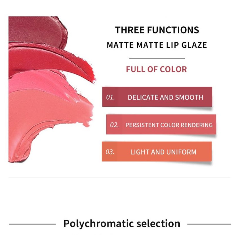 SeleneTenderaes 11-color black matte black non-stick cup lip glaze non-decolorizing