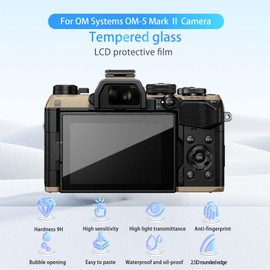 NOUKAJU Screen Protector for OM SYSTEM OM-5 Mark II, HD Tempered Glass,9h Hardness,Scratch,Anti-Fingerprin,Tempered Glass Film Guard for OM-5 Mark II Camera[2 Pack]