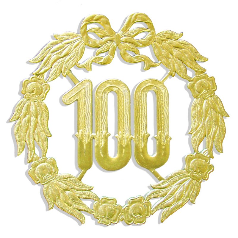 Kunze A013070001 Anniversary Number 100, Diameter 27 cm, Gold