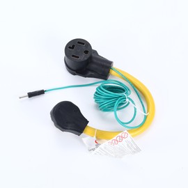 Generic Dryer Adapter 10-30P to 14-30R EV Charge Adapter 125/250Volt. 3 Prong 30Amp Male Plug to 4 Prong 30 Amp Female 1.5FT Extension Cord with Green Grounding Wire.STW 10/3. ETL Listed.