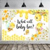 AOFOTO Honeycomb Bee Gender Reveal Backdrop What Will Baby Bee