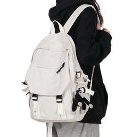 SEAFEW Women's Backpack, Large Capacity, Town Backpack, Bag, Business Backpack, Women's, High School Students, Men's, Girls, School, Work, Travel, Lightweight, Waterproof, Black, white