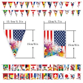 World Soccer Match Pennant Banner String Flags Set,28 National Bunting Flag for World Soccer Party, Bar, Garden, School, Sports Game Events