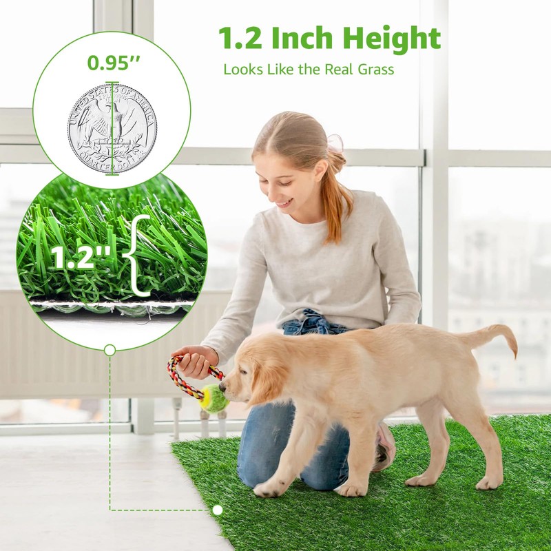 Artificial Dog Grass Pee Pad 30.5"x30.5" 2 Pack, Washable Indoor