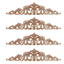Aqevn 4 Pcs Wood Carving Decals, Wood Carving Furniture, Applique Corner, Unlay Applique Applique, Furniture, Home Door Decoration, DIY