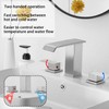 Bathroom Faucet Brushed Nickel Widespread GGStudy 3 Holes 2 Handle