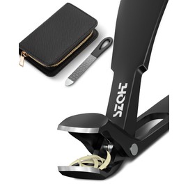 2025 Upgrade Angled Head Nail Clippers for Men, SZQHT Toenail Clippers for Seniors Thick Toenails, Large Toe nail Clippers with Catcher, Extra Wide Handle, Sharp Heavy Duty Stainless Steel Nail Cutter