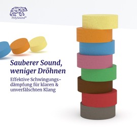 PolySound Sylo High-End Speaker Feet - Set of 8 Vibration Dampers Made of Sylomer for Clear Sound Quality for Subwoofers and Speakers from 15-30 kg, Green