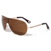 Dweebzilla Khan Wrap Around One Piece Shield Lens Aviator Sunglasses