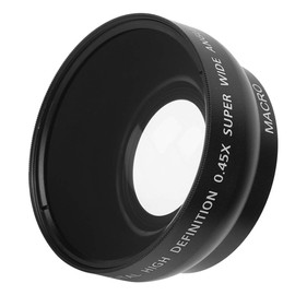 Camera Lens Wide Angle Lens Camera Replacement Lens JSR-1155 49mm 0.45X Wide Angle Macro Lens Aluminum Alloy + Optical Glass with Macro Lens for 49MM Diameter Camera Lens