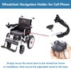 Wheelchair Navigation Holder for Cell Phone, 360°Adjustable Mobile Phone Bracket