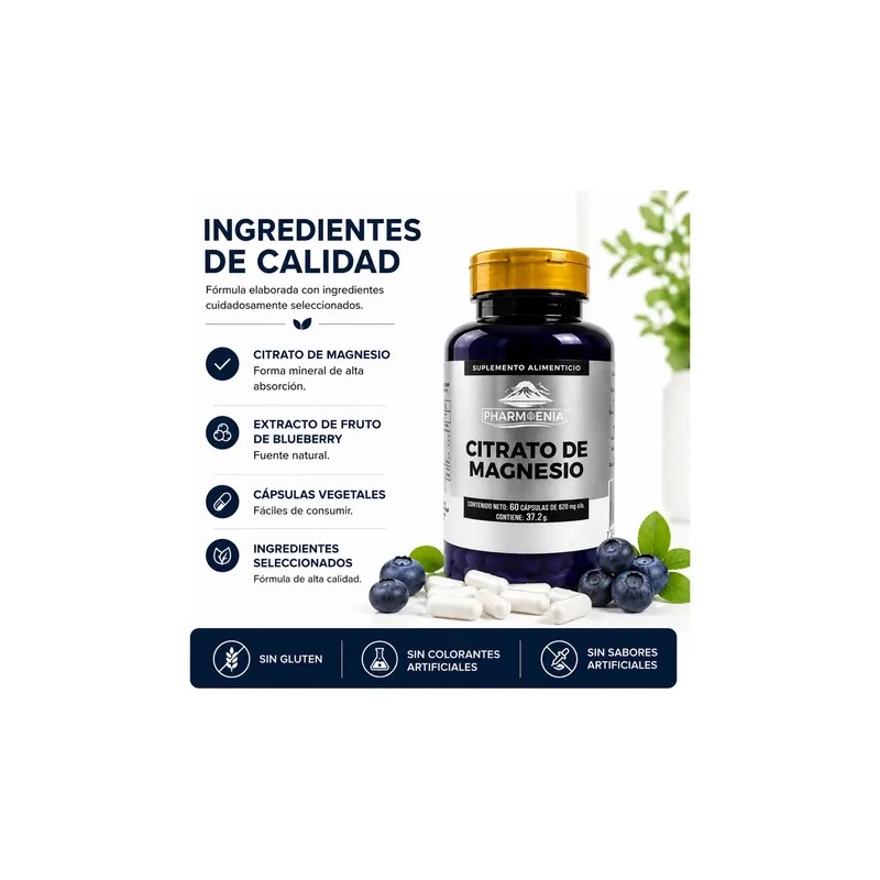 Citrato Magnesio Cápsulas Suplemento Alimenticio