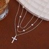 Sliver Layered Necklaces for Women, Dainty Sterling Sliver Plated Cross