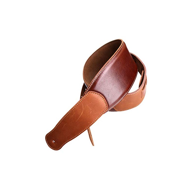 Guitar Accessories Thick Genuine Leather Electric Bass Guitar Strap Adjustable
