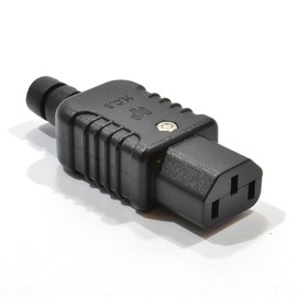 Heavy Duty Rewireable IEC C13 Female Inline Socket Plug 10A 250V for Refitting on Mains Cables