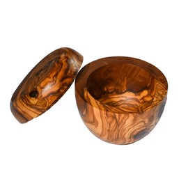 Cleminson® Olive Wood Pot for Salt, Sugar, Spices and Herbs with Lid