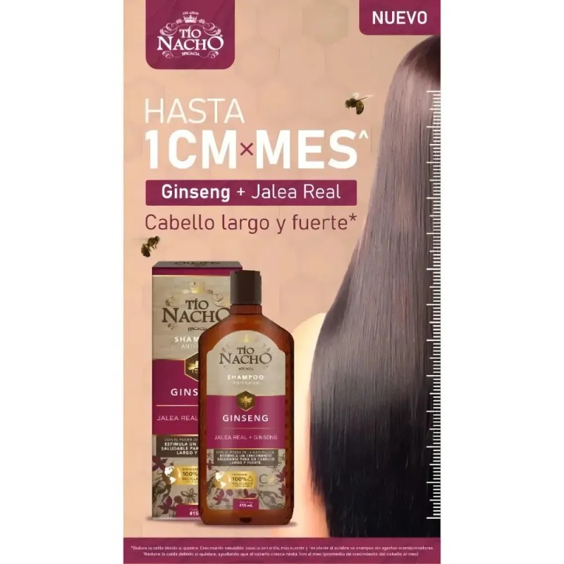 Shampoo Tío Nacho Ginseng Estimula Crecimiento Anti Caída