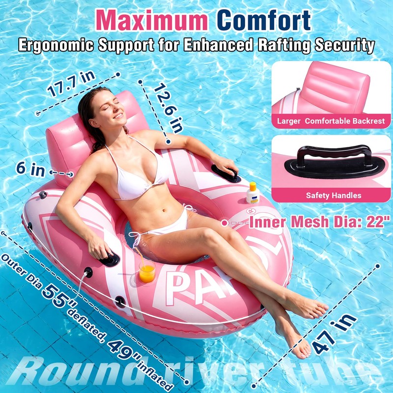 PAFOLO River Tube for Heavy Adult, 55" Large Inflatable River