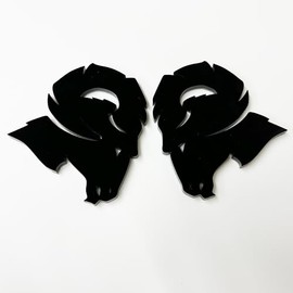 Custom Emblem for Ram 1500 2500 3500 Fender Badge Hellcat Style Head (Gloss Black)