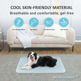 MICROCOSMOS Pet Cooling Mat & Sleeping Pad- Breathable Bubble Surface, EZ Clean. Keep Cooling for Pets, Kids and Adults in Summer.(BlueWhite, 59" x 40")