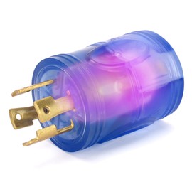 Elecstream Tech 30 amp rv Power Adapter 4 Prong Twist Lock Plug Heavy Duty Converter L14-30P to TT-30R 125/250V 30A Male Plug to 30A Female Receptacle for Generator Caravan RV Camper (Clean Blue)