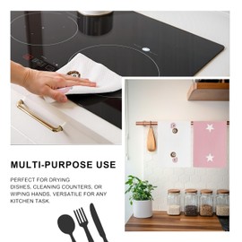 TopXmai Pink Trendy Lucky 8 Ball Star Kitchen Towels Set of 2, Funky Leopard Dish Tea Towels for Kitchen Decor, Retro Y2K Aesthetic Hand Towels for Bathroom Decor, 16x24 Inch