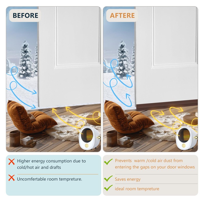 【2025 New Upgrade】 Wide Silicone Weather Stripping Door Seal with