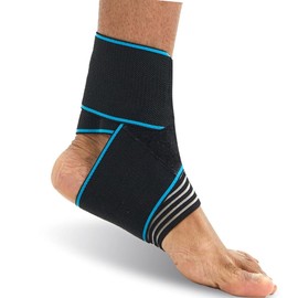 Ankle Brace for Men & Women - Adjustable Compression Ankle Support Wrap -H HOME-MART Perfect Ankle Sleeve Strap for Plantar Fasciitis, Achilles Tendon, Minor Sprains, Sports - Breathable, One Size Fits All (1 Pack)