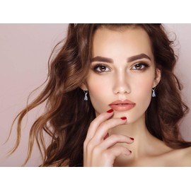 YL Women's Earrings 925 Sterling Silver 12 Birthstone Cubic Zirconia Earrings, Silver, Tanzanite