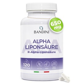 Bandini Alpha Lipoic Acid (Alpha Lipoic Acid) 650 mg Depot | 120 High Dose Vegan Capsules | Natural Antioxidant | High Bioavailability | Helps with Inflammation | 4 Month Supply | Laboratory Tested
