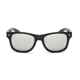 Kizrr - Kids - UV400 Classic Sunglasses! Kids Childrens Boys Girls Unisex (Black Silver Lens)