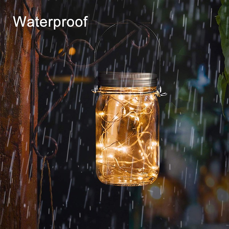 Urvoix Solar Mason Jar Lights - 8 Pack 30 LED
