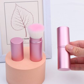 UNIMEIX Makeup Brush Sunscreen Applicator Brush Retractable Kabuki Blush Brush Foundation Brush for Liquid Makeup, Bronzer, Cream or Powder (Pink, 1 Pack)