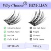 BEYELIAN DD513 Individual Eyelashes, Cluster Eyelashes, 144 Pieces, 10-16 mm,