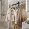 Dr.DJ Wall Mount Coat Hanger Holder Black Clothes Drying Organizer