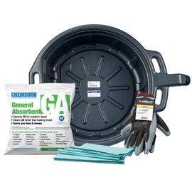 Groz - 41960MFK No Mess Oil Change Kit with 4-1/4 Gallon Drain Pan