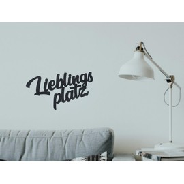 Lieblingsplatz Sign - Wall Decoration Lettering - Living Room Decoration for Home - Living Room Wall Sticker - Wall Decoration - Bedroom Wall Sticker - Plastic Wall Sign (L)