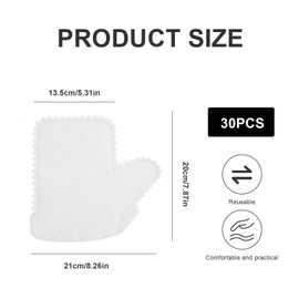 LWLWA Dust Removal Gloves, Pack of 30 Fish Scale Cleaning Dust Gloves, White, Wet and Dry Use Dust Cloth Gloves, Reusable, for Household Cleaning Work