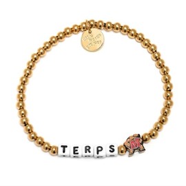 Terps® University of Maryland® College Bead Bracelets (ML) - Handcrafted Stretch Bracelets w/ Custom-Casted Terp Charm, Trackable Kindness ID Tag - Show Your UFL Pride with Maryland Football