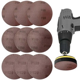 PAVIKE Mesh Sanding Discs (9 Pieces) Mesh Polishing Sheet, Mesh Polishing Round Velvet, Anti-Clogging Net Holes, 6 inches 80 #*3 + 6 inches 100 #*3 + 6 inches 120 #*3, Can be used on Walls, Cars