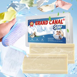 Grand Canal® Soap Bar for Stains, Grand Canal Old Soap with Brush, Underwear Cleaning Soap Bar, All Purpose Stain Cleaner for Clothes, Shoes, Underwear