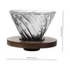 Gatuida 1Pc Smoke Grey Glass Coffee Pot with Walnut Base