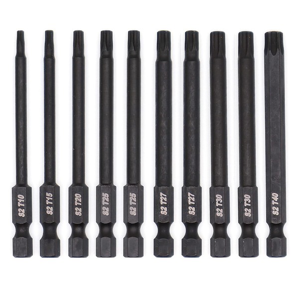 Dekton 10pc 75mm S2 Steel Impact Bits T10-t40- Specifically Designed