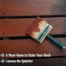 Bates- Deck Stain Brush, 4 Inch, Stain Brushes for Wood, Deck Brush, Large Paint Brushes