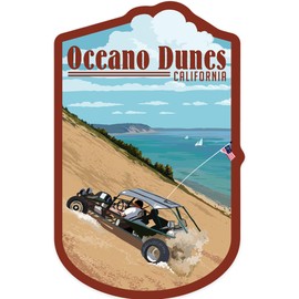 Die Cut Sticker Oceano Dunes, California, Dune Buggy, Sand Dunes, Vinyl Sticker 3 to 6 inches, (Waterproof Decal for Cars, Water Bottles, Laptops, Coolers), Large