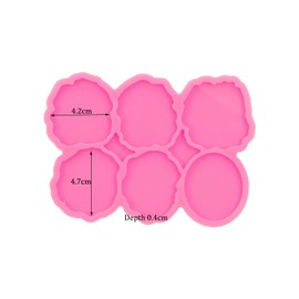 Square Circle Resin Silicone Mold 6-Cavity Badge Reel Mold Square Circle Shape Epoxy Resin Casting Mold for Phone Grip and Pendant Making Phone Grip and Keychain Resin Mold DIY Crafts Making