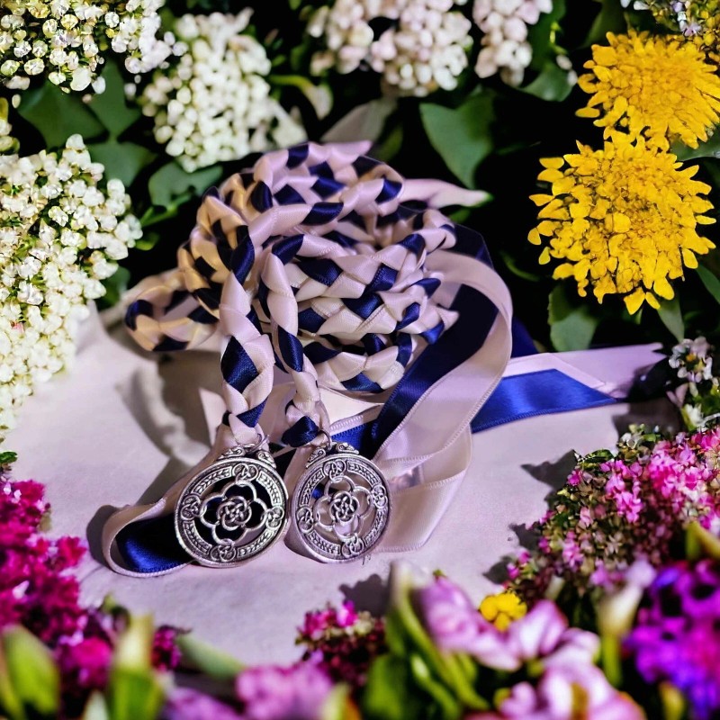 Ivory Navy Celtic Knot Wedding Handfasting Cord #Handfasting #Wedding