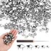 300Pcs Square Pyramid Studs for Clothing Leather Craft, Assorted Sizes